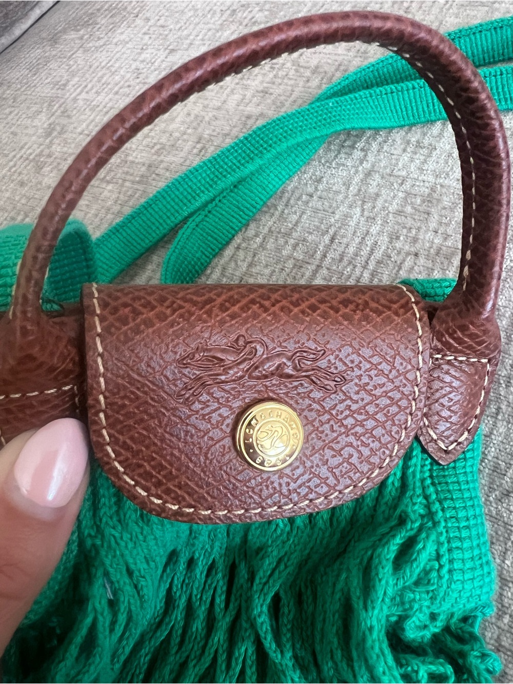 LONG CHAMP LE PLIAGE FILET XS MESH BAG GREEN - Picture 3 of 5